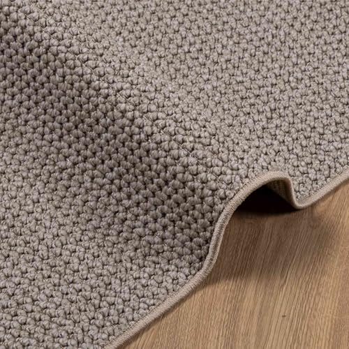 Tapis 170 x 120 cm LUGO rectangulaire en polyester lavable couleur taupe - 8