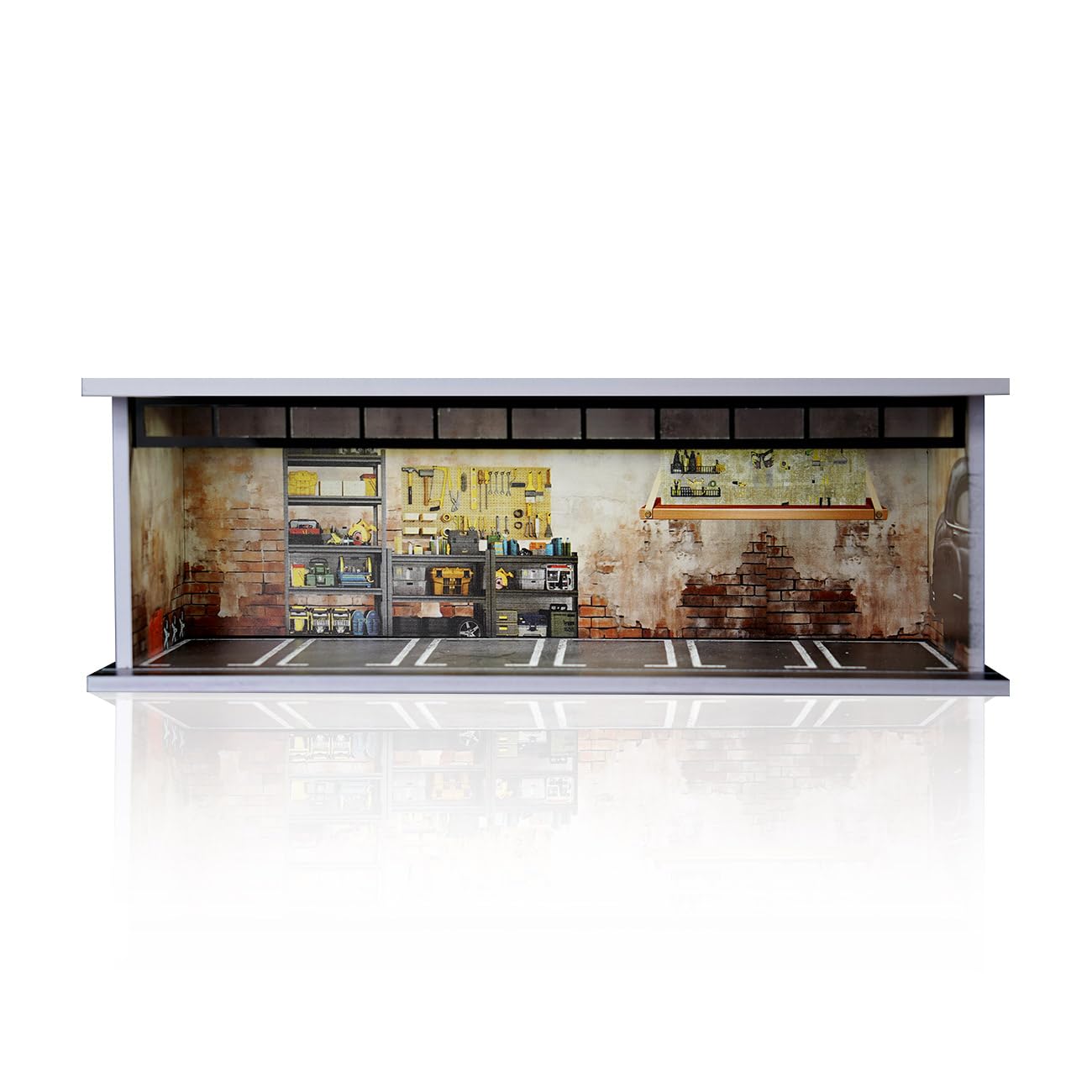 1/64 Diorama Display Case with LED Lights, Model Car Display and Storage, Compatible with…