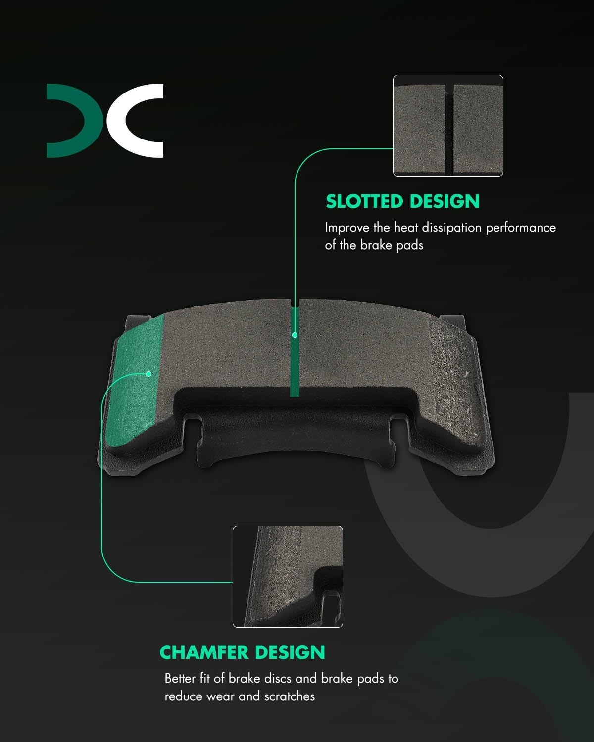 SCITOO D154 Front Metal Brake Pads Sets w/Hardware Replacement For Avanti,For Buick,For Cadillac,For Chevrolet,For GMC,For Isuzu,For Oldsmobile,For Pontiac