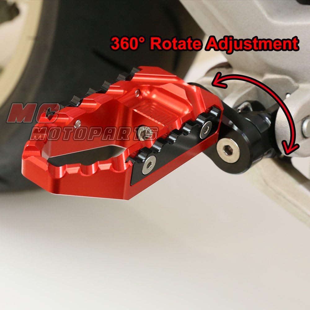 Silver CNC 40mm Adjustable Riser Front Touring Foot Pegs Compatible with NC700 S/X 12-16 NC750 X S 16-19 17 18 20 21 22 23 2023