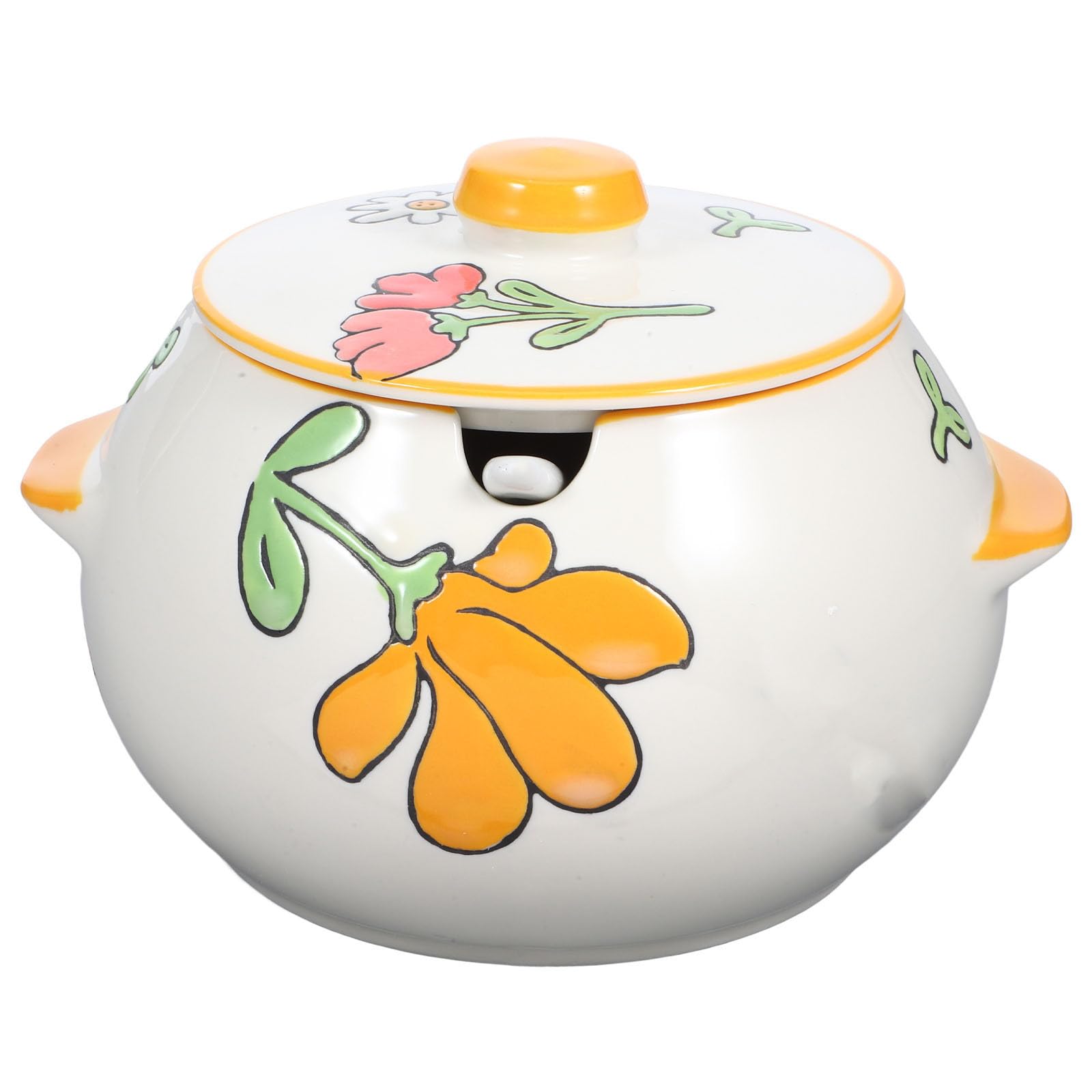 Pot à condiments en céramique YARNOW 880ml avec couvercle et cuillère
