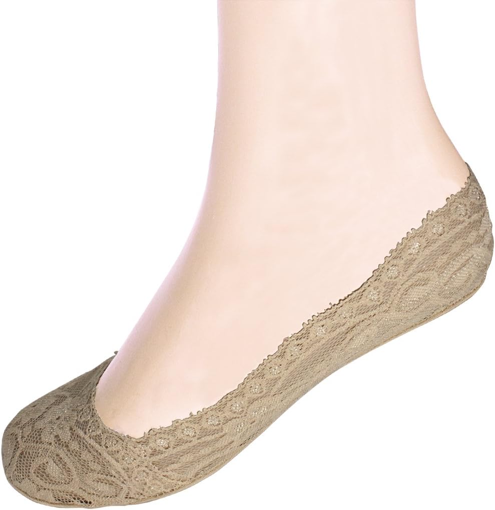 Dahlia Women's No Show Non Slip Liner Dress Socks - (4 Pack)