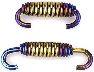Tuboescapemotocicleta 2 uds., 60mm, escape de motocicleta, tubos medios, muelles, acero inoxidable, colorido azulado dorado EXHAUST SYSTEMS