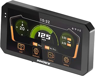 INNOVV N2 Wireless Motorcycle CarPlay & Android Auto, 6" IPS Touch Screen GPS for iPhone, IP67 Waterproof 5G Wi-Fi Bluetooth 5.2 Hands-Free Calls