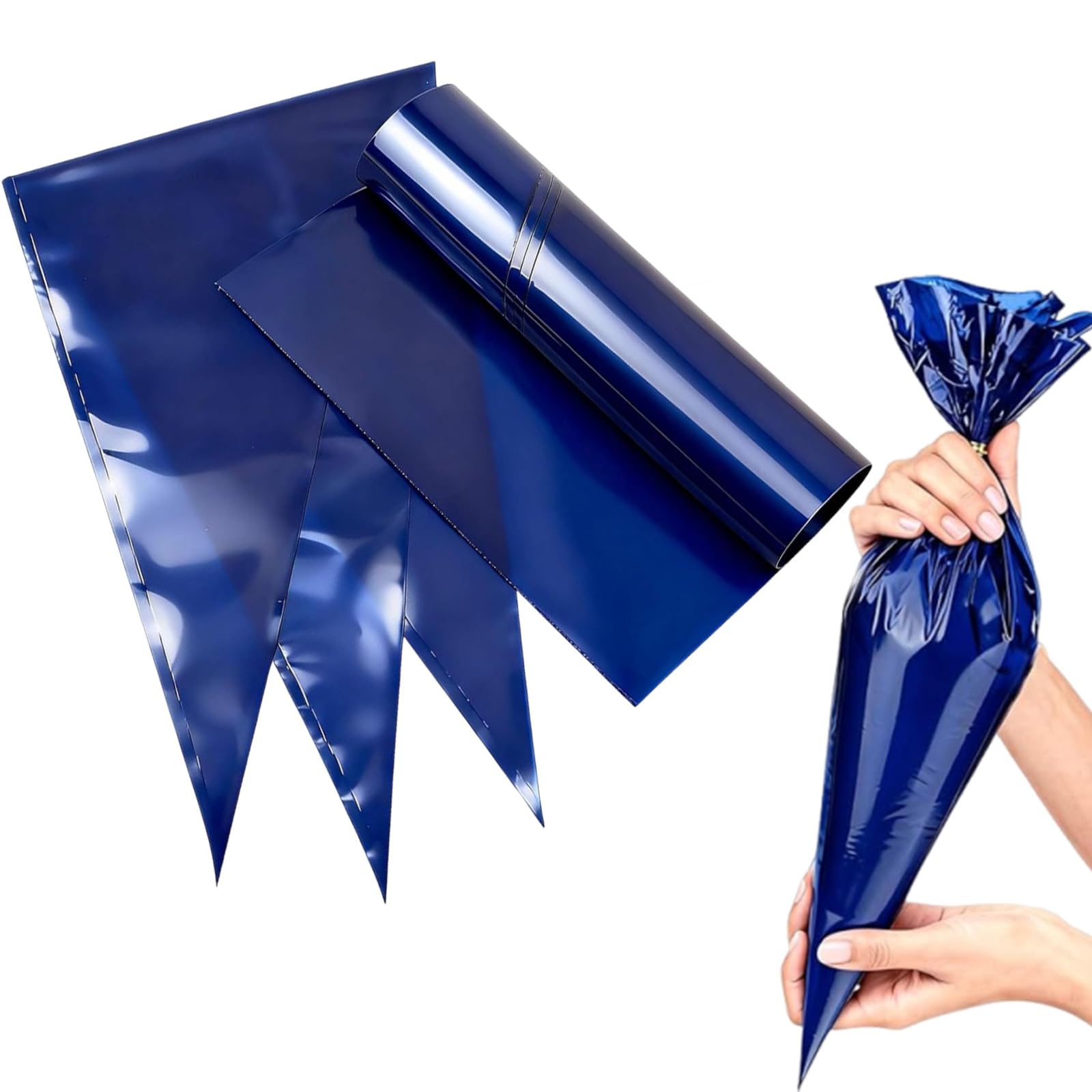 Piping Bags, Disposable Piping Bags, Large Piping Bags, Icing Bags Disposable, Extra Large Piping Bags, Cream Blue Decorating Bags, 50 Count Deep Blue Colour