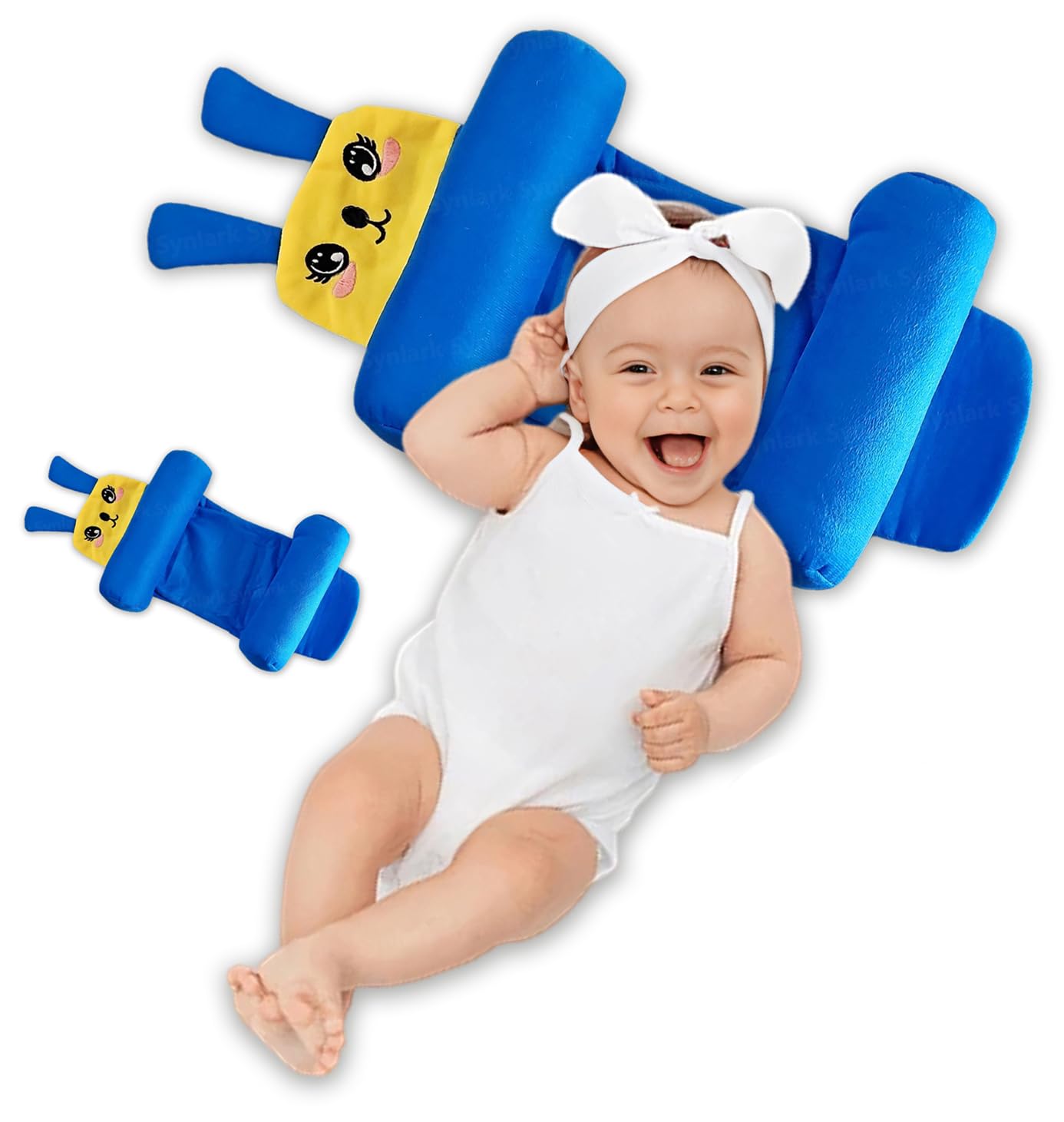 Baby Head Protector Cushion Plush Soft Toy Early Learning Toy Fall Protection Helmet Baby Head Protector Child Adjustable Shoulder Strap (Slide-RylBlue)-image-5