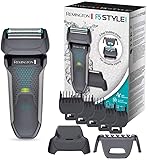 Remington Elektrischer Rasierer Herren F5 (+3-Tage Bart-Styleraufsatz/Schutzkappe, Bart-Stylingaufsatz 1,5-9mm), Nass- & Trocken-Rasierapparat, LED Anzeige, Präzisionstrimmer (F5000 Folienrasierer)