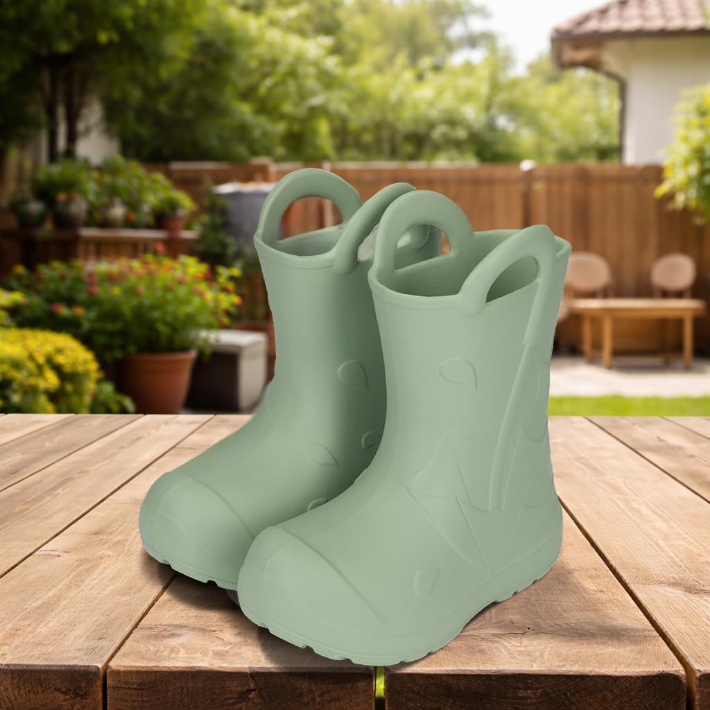 Bottes en caoutchouc EVA pour enfants avec poignées ultra légères, imperméables et antidérapantes, 22/23-34/35.