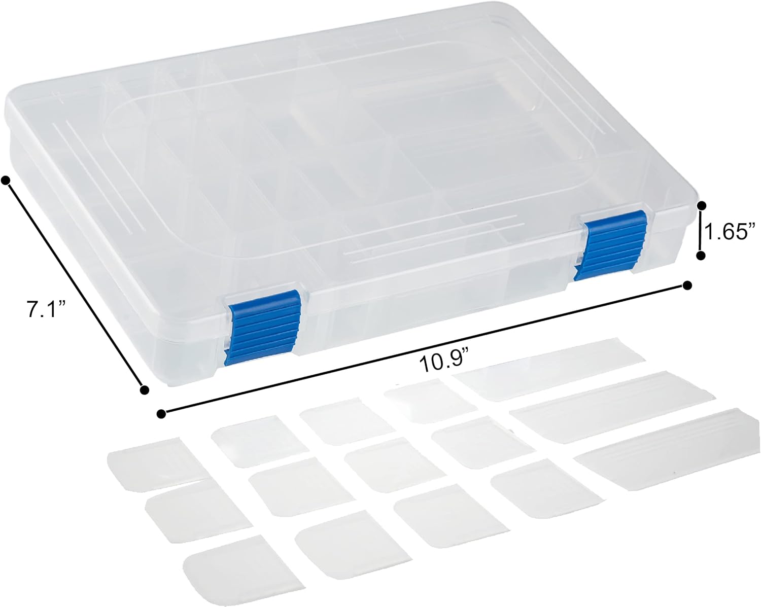 Medium Plastic Fishing Tackle Box Storage Organizer Box 3600 with Adjustable dividers Tackle Tray Parts Crafts Case 4 Pack