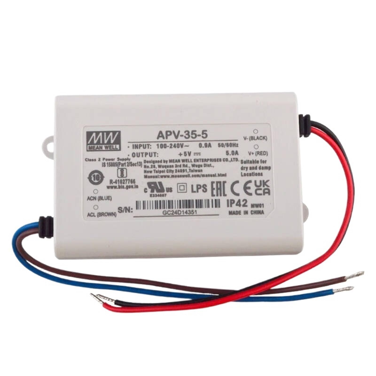 FCARUMIQP APV-35-5 5V 5A Constant Voltage Single Output Switching Power Supply LED Driver