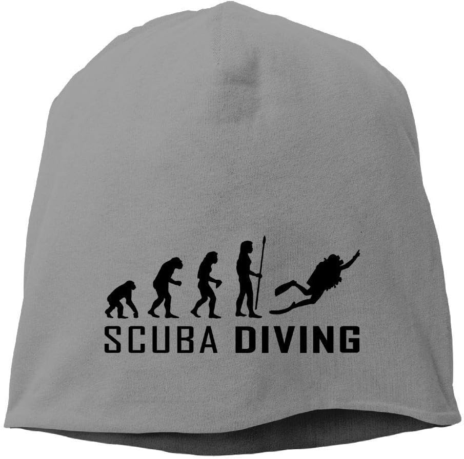NOAID Evolution Scuba Diving Santa Warn Winter Beanie Hat for Men Beanie Hat Knit Cuff Winter Outdoor Hat DeepHeather