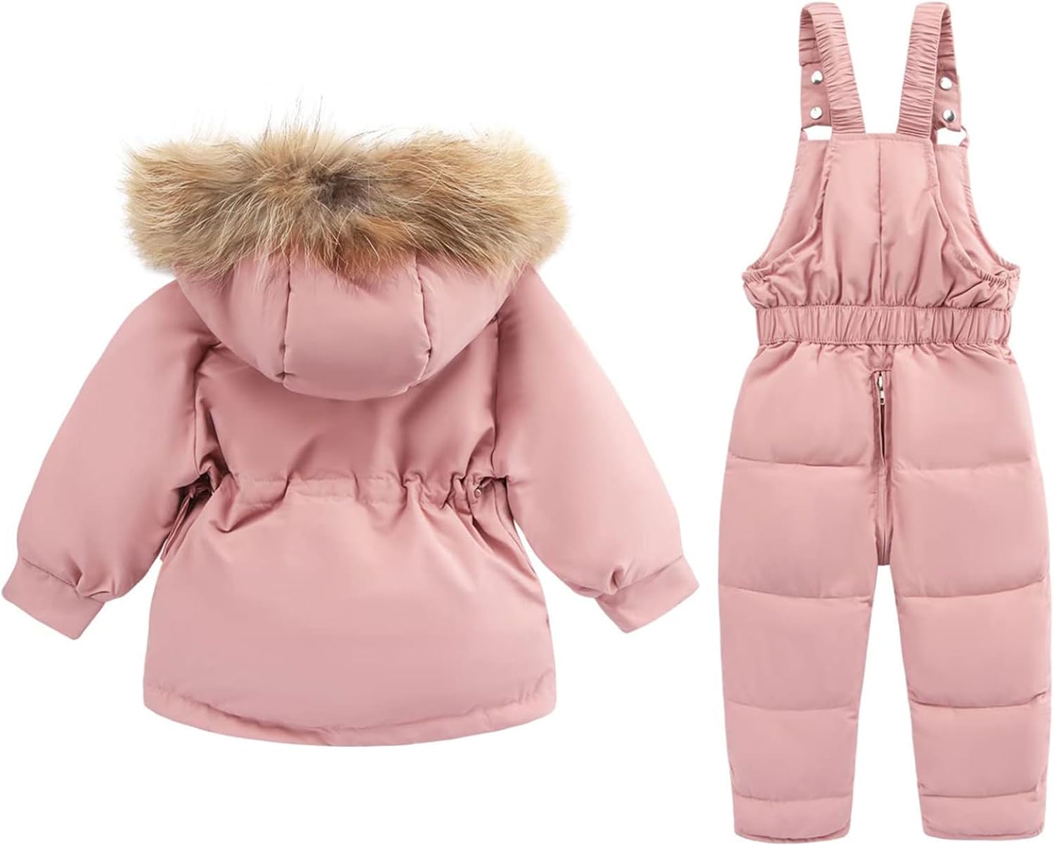Toddler Baby Winter Thicken Snowsuit Snow Ski Coat Jacket with Suspender Pants Set