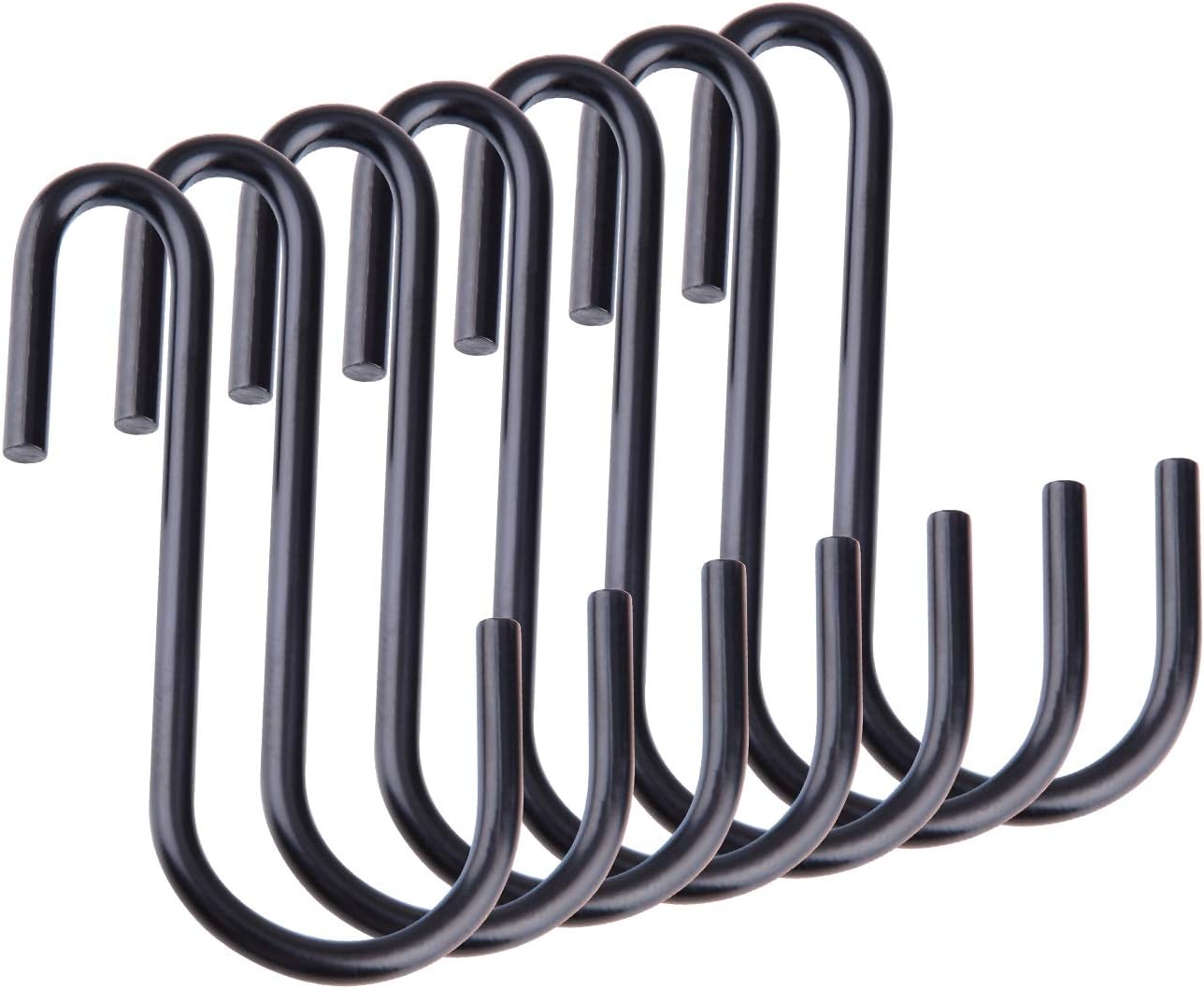 Demaxiya 36 Pack Heavy Duty S Hooks, Black S Shaped Hooks for Kitchen, Bathroom, Bedroom, and Office, Metal Steel Hanging Hangers Hooks for Kitchenware Spoons, Pans, Pots and More