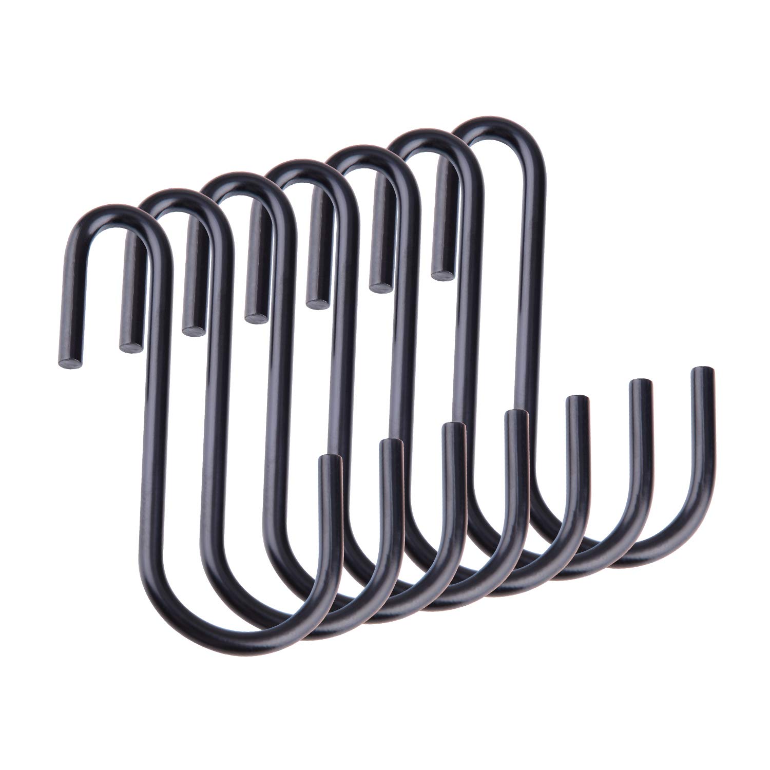 Crеаtіvе Prоduсt Demaxiya 36 Pack Heavy Duty S Hooks, Black S Shaped Hooks for Kitchen, Bathroom, Bedroom, and Office, Metal Steel Hanging Hangers Hooks for Kitchenware Spoons, Pans, Pots and More