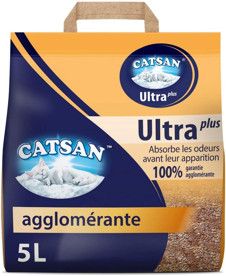 CATSAN Litière minérale agglomérante pour chat, 3 sacs de 5L Amazon