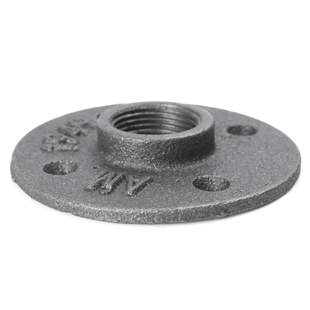 Mallofusa 10Pcs 3/4 Inch Black Malleable Iron Pipe Floor Flange Pipe Fitting, Perfect for Industrial Pipe Furniture and DIY Decor