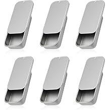 6 PCS Slide-Top Empty Lip Balm Containers Mini Silver Aluminum Tin Boxes with Lids for Jewelry, Crafts, Candles & Small Item Storage 502510 mm