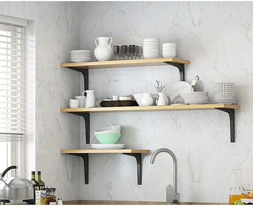 Miniatura 7 de SAYAYO 2 soportes de pared de hierro, 4 x 4 pulgadas, soporte de estante de soporte decorativo de ángulo de articulación, negro mate