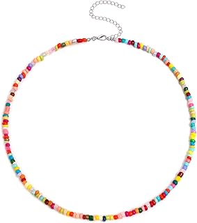 marysgift Womens Necklace Handmade Multicolor Seed Beads Necklace for Girls Shell Pendants Summer Girls Choker Necklace