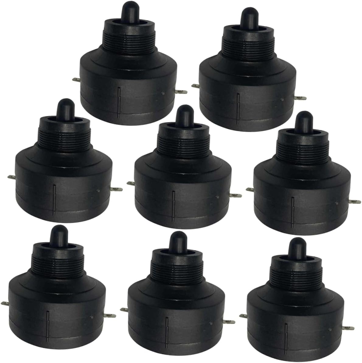 8 Pcs Car Tweeter Horn Adapter Set with Plastic Black Finish