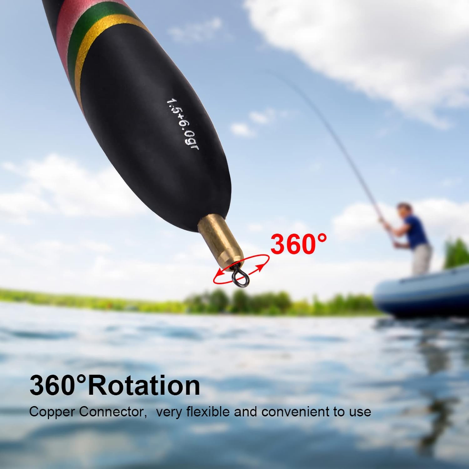 Alomejor Fishing Floats 3Pcs Wooden Fishing Floats Set 1.5+6g 1.5+5g 1.5+4g for Professional Fishing Tackle Tools