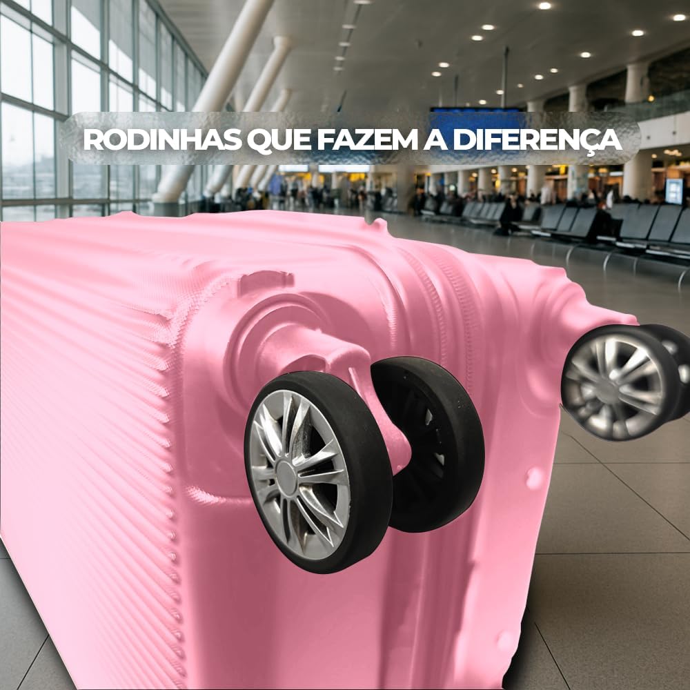 Mala de Bordo 10kg com Frasqueira Bagagem de Mão Expansivel Aprovada ANAC com 4 Rodas duplas 360° Cadeado AntiFurto TSA Mala de Viagem Alça Lateral com Divisória, Leve Resistente (Rosa) Mala de Bordo 10kg com Frasqueira Bagagem de Mão Expansivel Aprovada ANAC com 4 Rodas duplas 360° Cadeado AntiFurto TSA Mala de Viagem Alça Lateral com Divisória, Leve Resistente (Rosa)