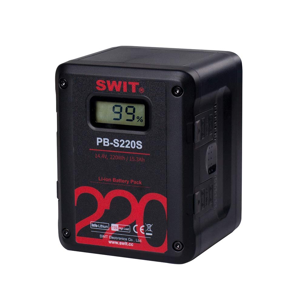 SWIT PB-S220S 220Wh V-Mount Digital Battery, 14.4V Rechargeable Professional Camera Battery, High-Capacity Power for Cinema Cameras, LED Lights &amp; Video Equipment