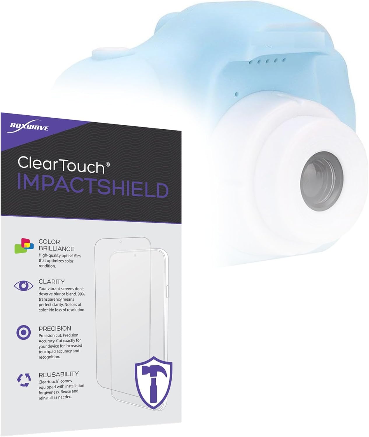BoxWave Screen Protector Compatible With AgfaPhoto Realikids Cam Mini - ClearTouch ImpactShield (2-Pack), Impenetrable Screen Protector Flexible Film