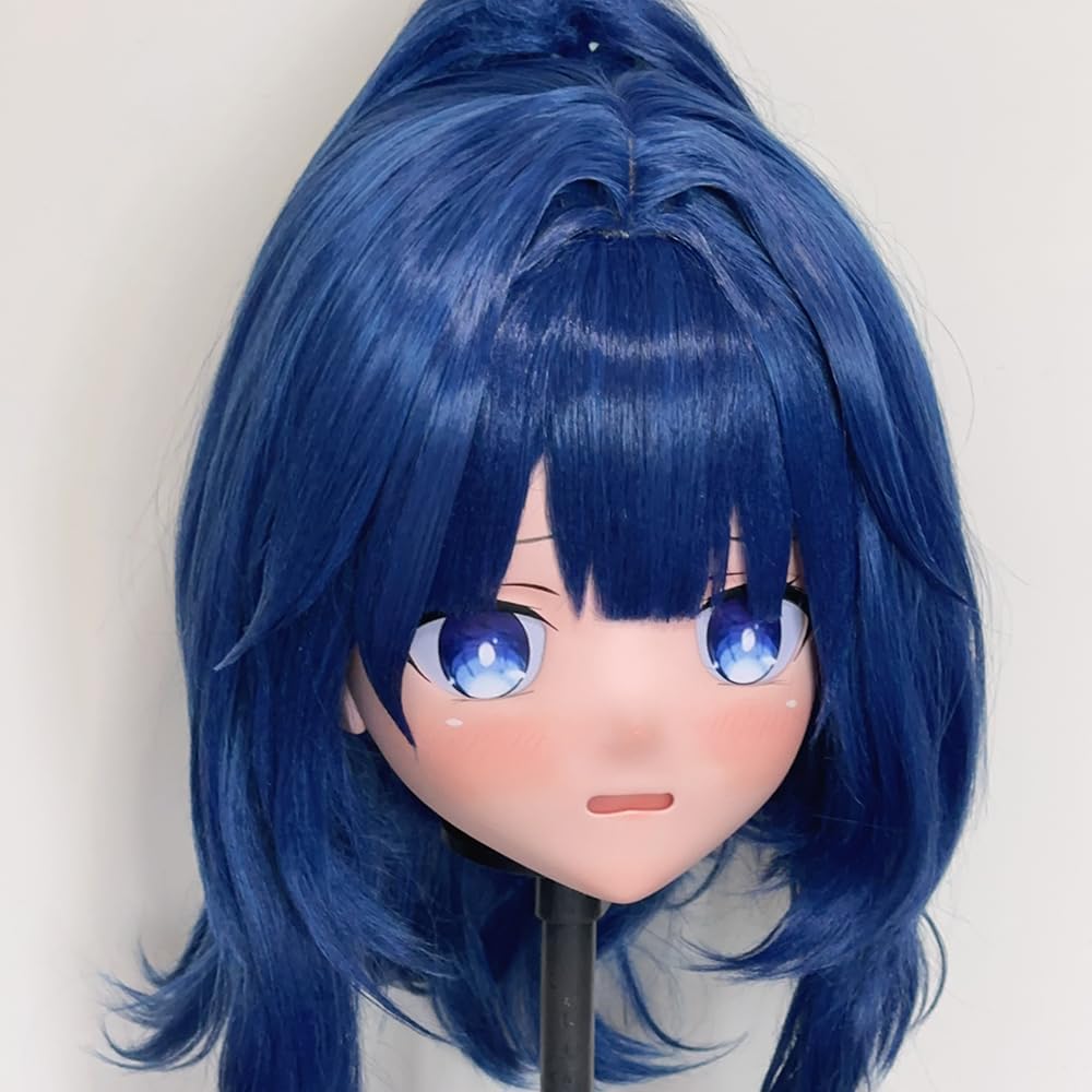 (AK097) Customize Character Crossdressing Full Head With Lock Anime Cosplay Japanese Animego Kigurumi Mask