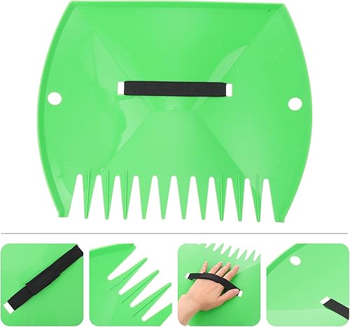 Miniatura 9 de Angoily Palas de hojas para jardín y patio, rastrillos de césped de plástico, agarrador de hojas para coleccionista, recortes de hierba, recolección