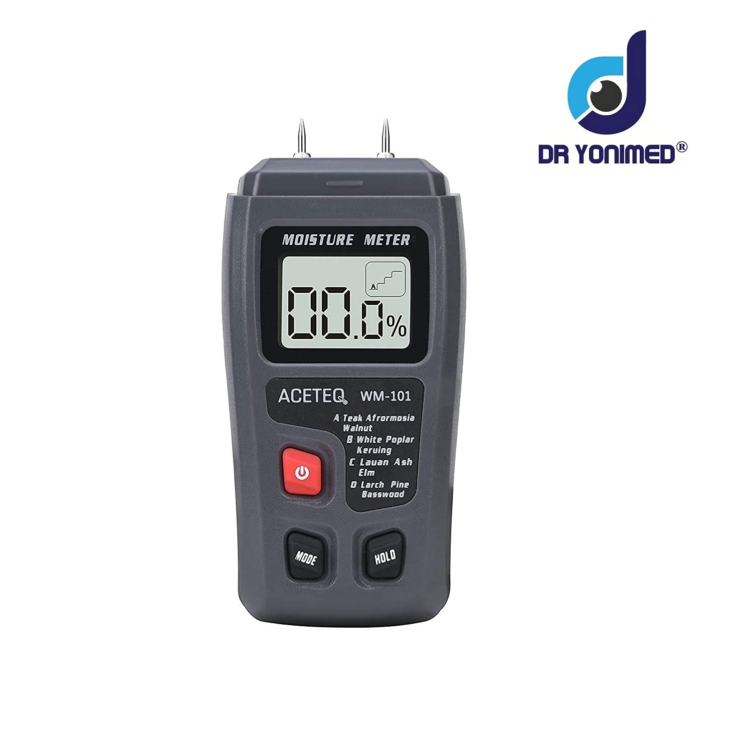 Dr Yonimed Digital Wood Moisture Test Meter "ACETEQ" With Large LCD Display For Wood Moisture Detector With 2 Test Probe Pins 1
