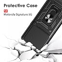TheGiftKart Tough Armor Bumper Back Cover Case for Motorola Moto Signature 5G | Sliding Camera Cover, KickStand & Ring Holder | 360 Degree Protection Cover Case for Moto Signature 5G (PC & TPU, Black) gallery image