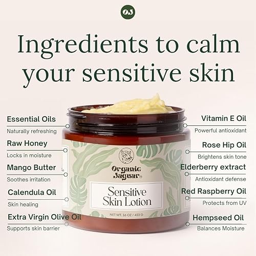 Miniatura 3 de Organic Jaguar Loción corporal natural para pieles sensibles, sin olor, sin sulfatos ni parabenos, cuidado corporal sin parabenos, hidratante con