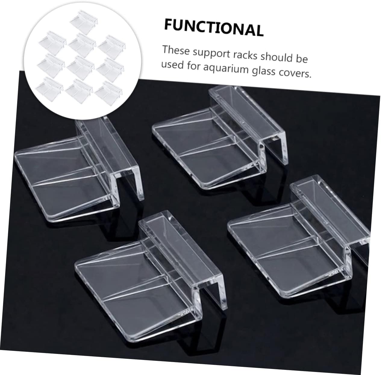 BESPORTBLE 10pcs Acrylic Fish Tank Bracket Clips Durable Support for Glass Covers for Aquariums and Open Tanks Prevents Fish Escape and Stabilizes Lids