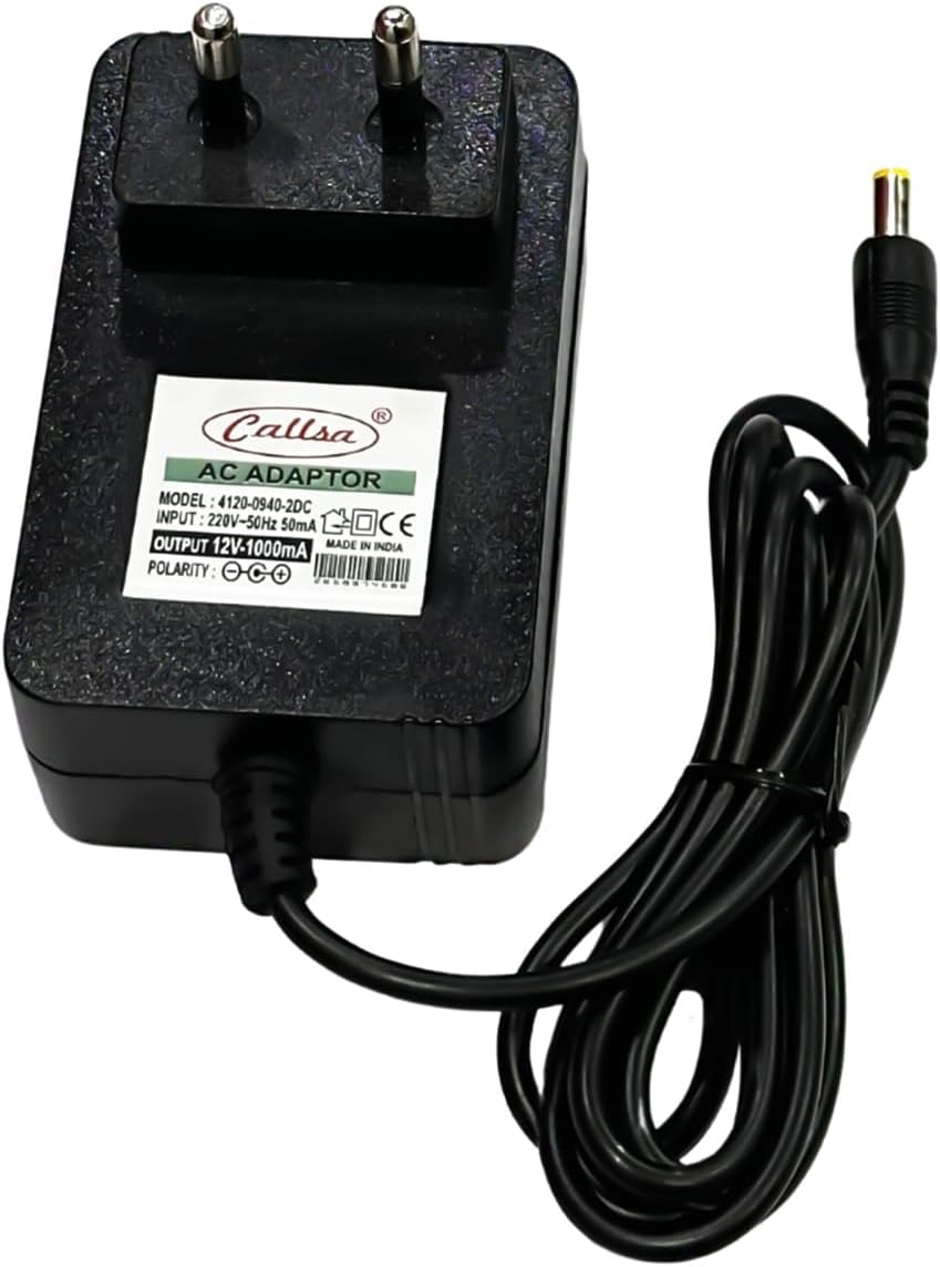 Callsa 12V Battery Charger for Kids Ride on Car Toys, 12V Kids Car Charger with Auto Cut Charger and Suitable for Kids Car Electric Car, Motorcycle, Jeep, SUV Car (Black)