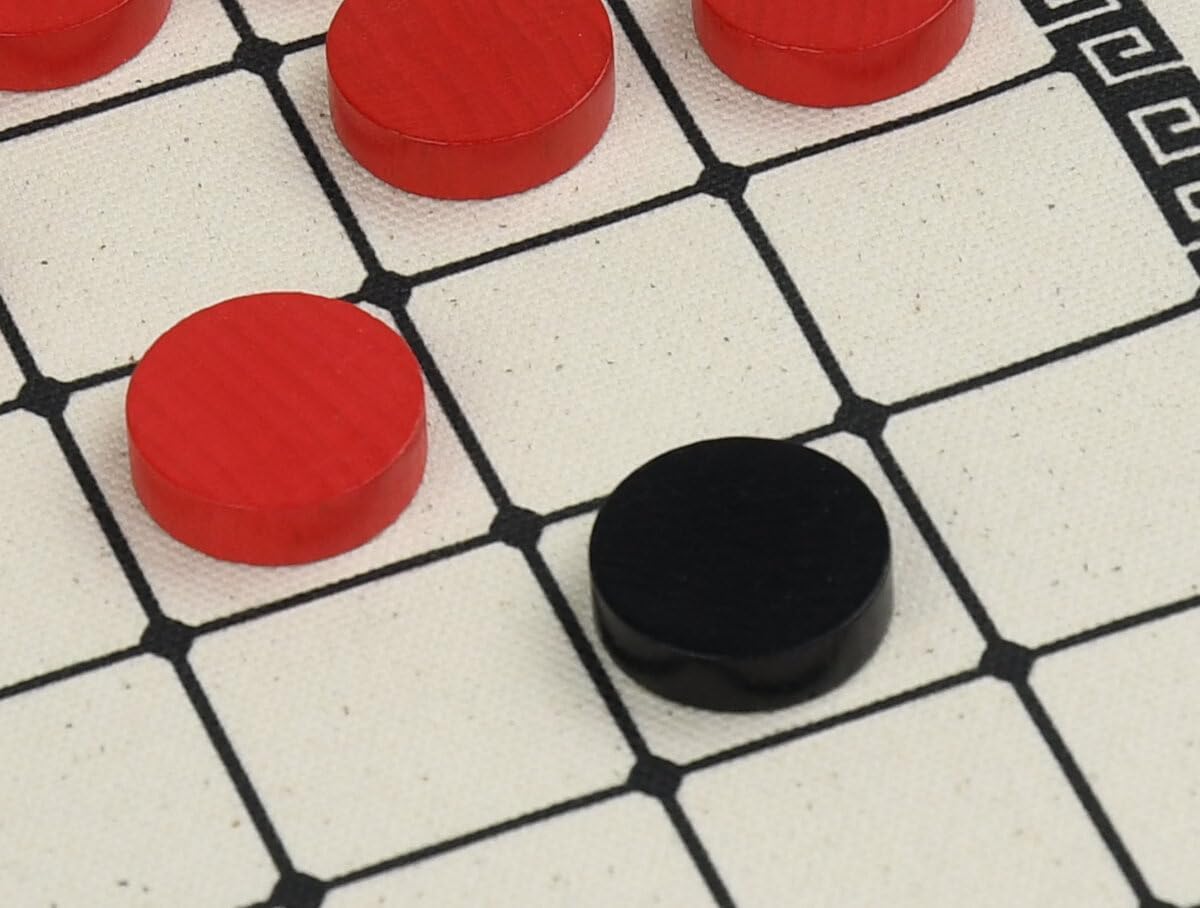 Masters Ludus Latrunculi Game - Roman Ludus Board Game - Cloth Board and Wooden Pieces - 2 Player Historical Board Game
