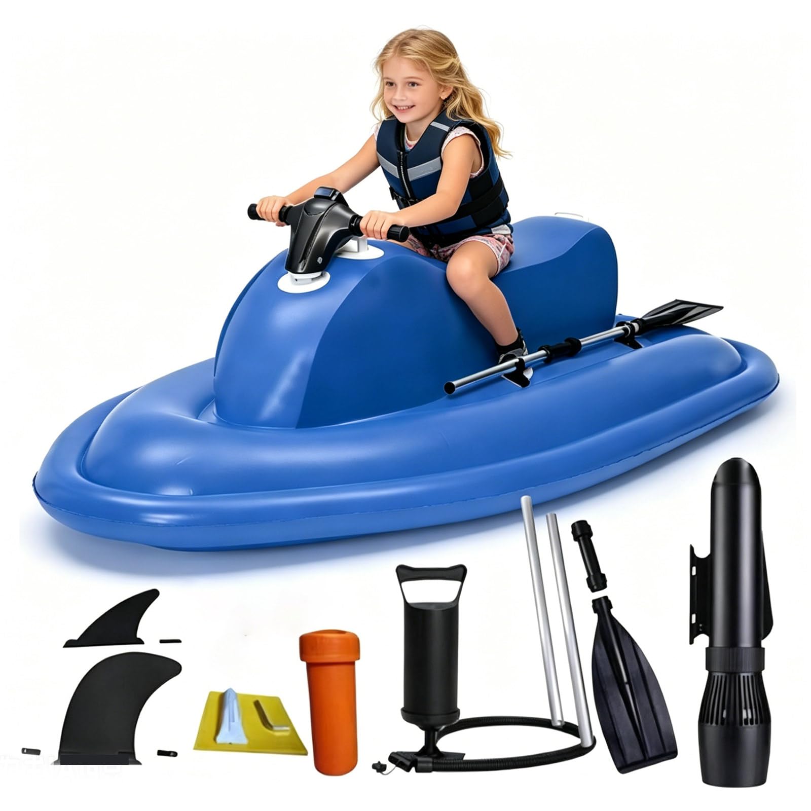 Osnzyc Summer Electric Motor Boat,Jet Ski,Inflatable Boat With 500W/700W Kayak Electric Motor,10000mAh Battery Capacity, Underwater Scooter for Adults and Kids Sea Diving Swimming 500W16A