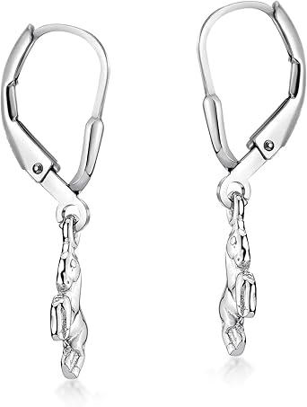 MATERIA by Matthias Wagner Girl's Earrings 925 Silver with Horse Pendant in 2 Colours, Silver