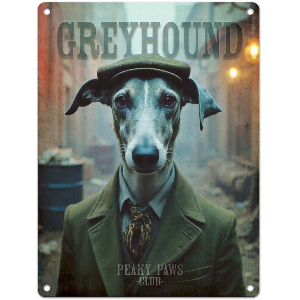 The Original Metal Sign Greyhound Small (150 X 200Mm) Metal Sign - Peaky Paws Club