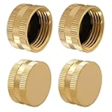 Hooshing 4PCS Brass Garden Hose End Caps 3/4