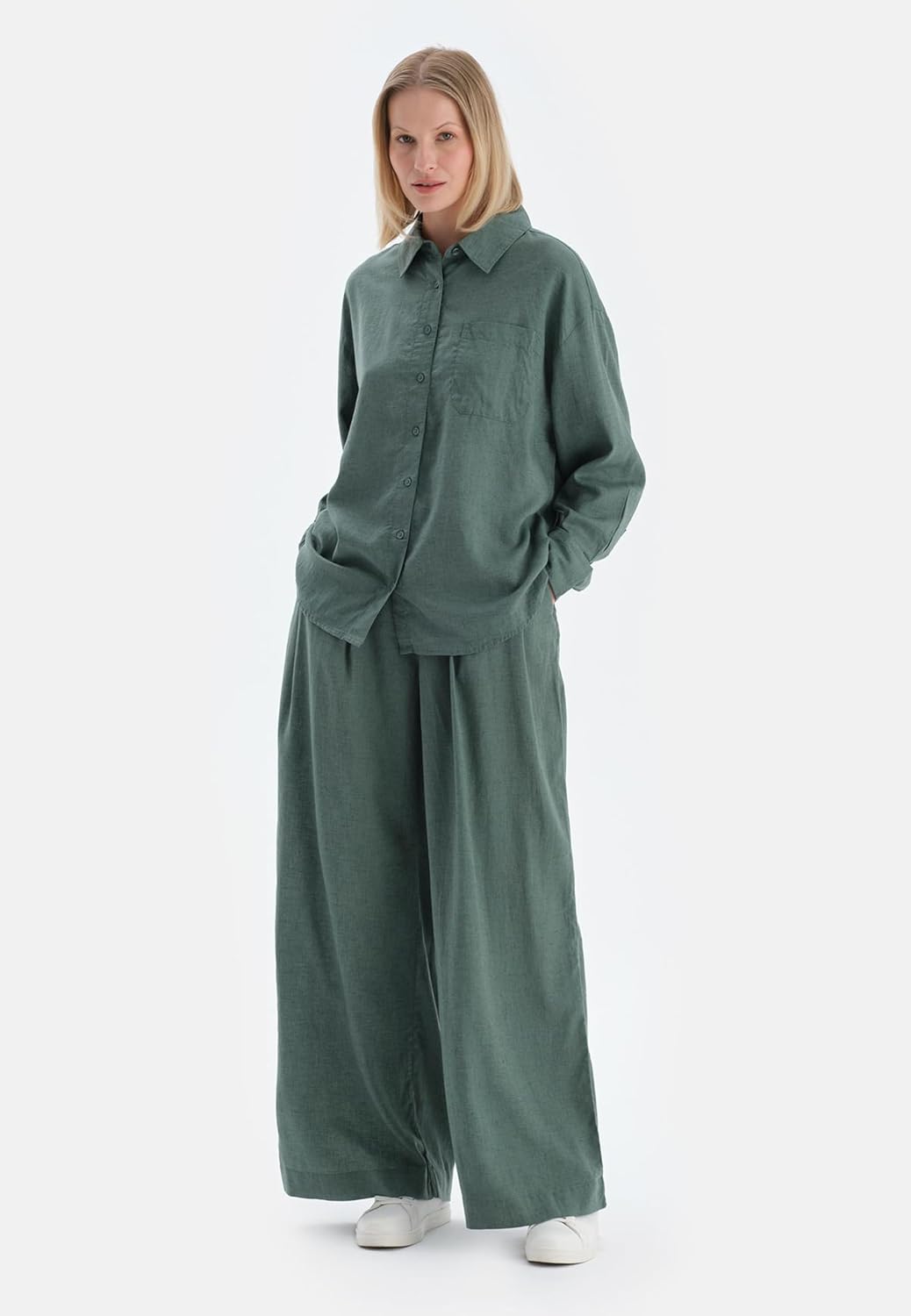 Dagi Kadın Keten Lyocell Karışımlı Dokuma Pantalon, Dokuma