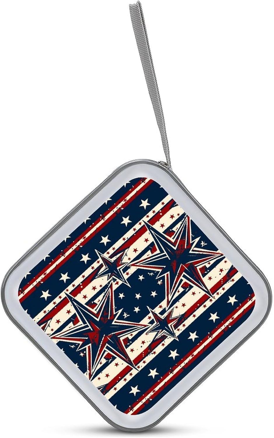 Patriot Star Line DVD Case, 40 Capacity CD Case Holder with Zippers, Portable CD Holder Hard Plastic Disc Cases Personalized DVD Wallet Organizer for Car Home Travel image 3