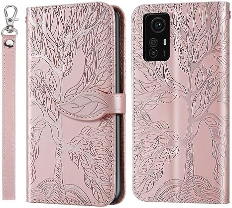 Etui Rostsant Xiaomi Poco X5 / Redmi Note 12 5G wytłoczone drzewo PU skórzane Redmi Note 12 5G portfel z klapką dla Xiaomi Redmi Note 12 5G / Xiaomi Poco X5 5G - Niebieski