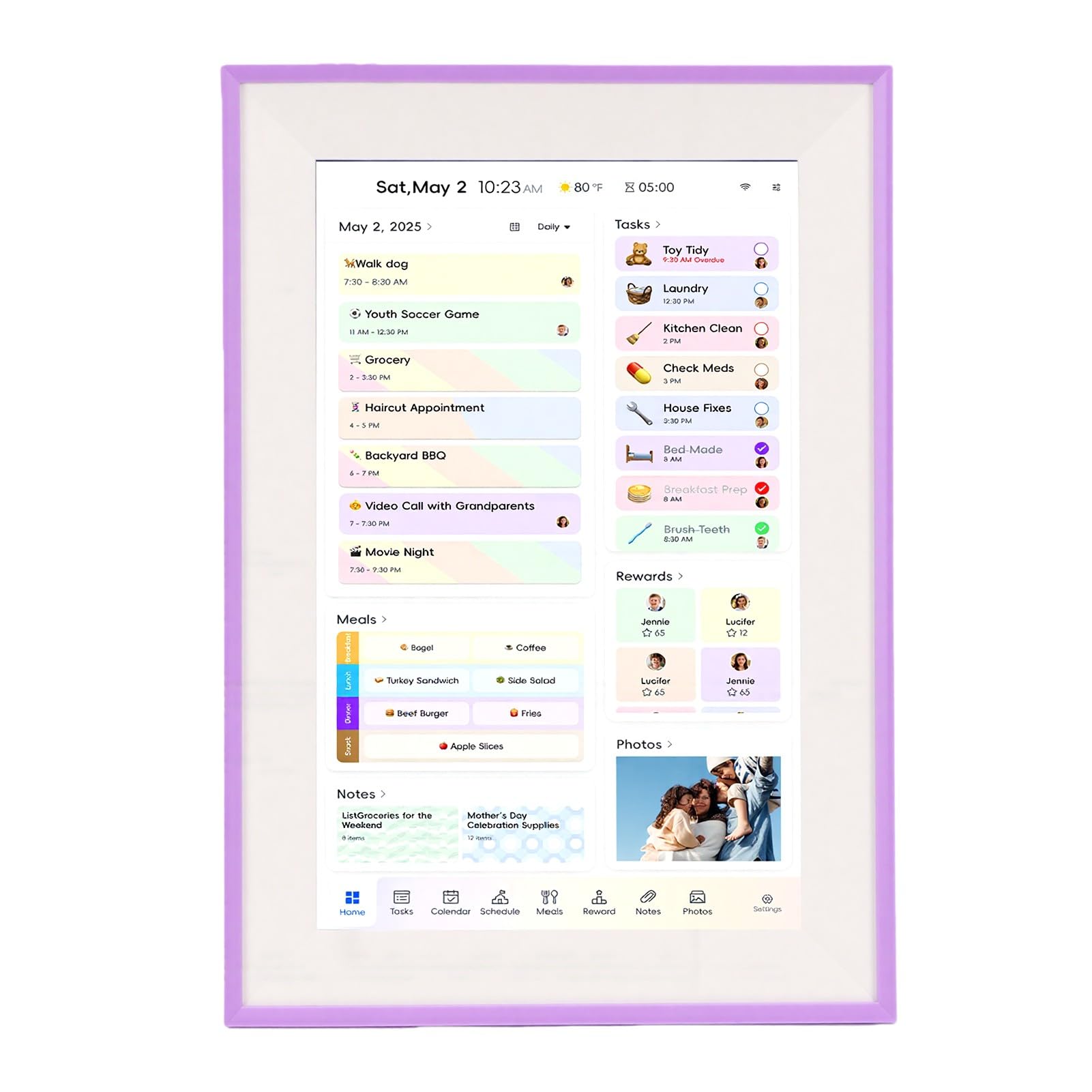 Hyuduo 10,1 Zoll Intelligenter Digitaler Kalender mit Touchscreen und Wandplaner