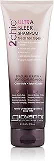 GIOVANNI 2chic Ultra-Sleek Shampoo, 8.5 oz. - Brazilian Phyto-Keratin & Moroccan Argan Oil, Anti-Frizz Formula, Coconut, Shea Butter, Pro-Vitamin B5, Color Safe, Paraben Free
