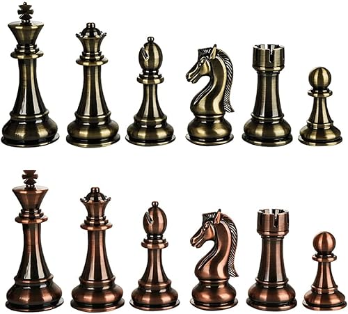 Miniatura 4 de Juego con tablero de ajedrez de madera plegable y piezas clásicas hechas a mano estándar de metal juego de ajedrez para adultos y niños