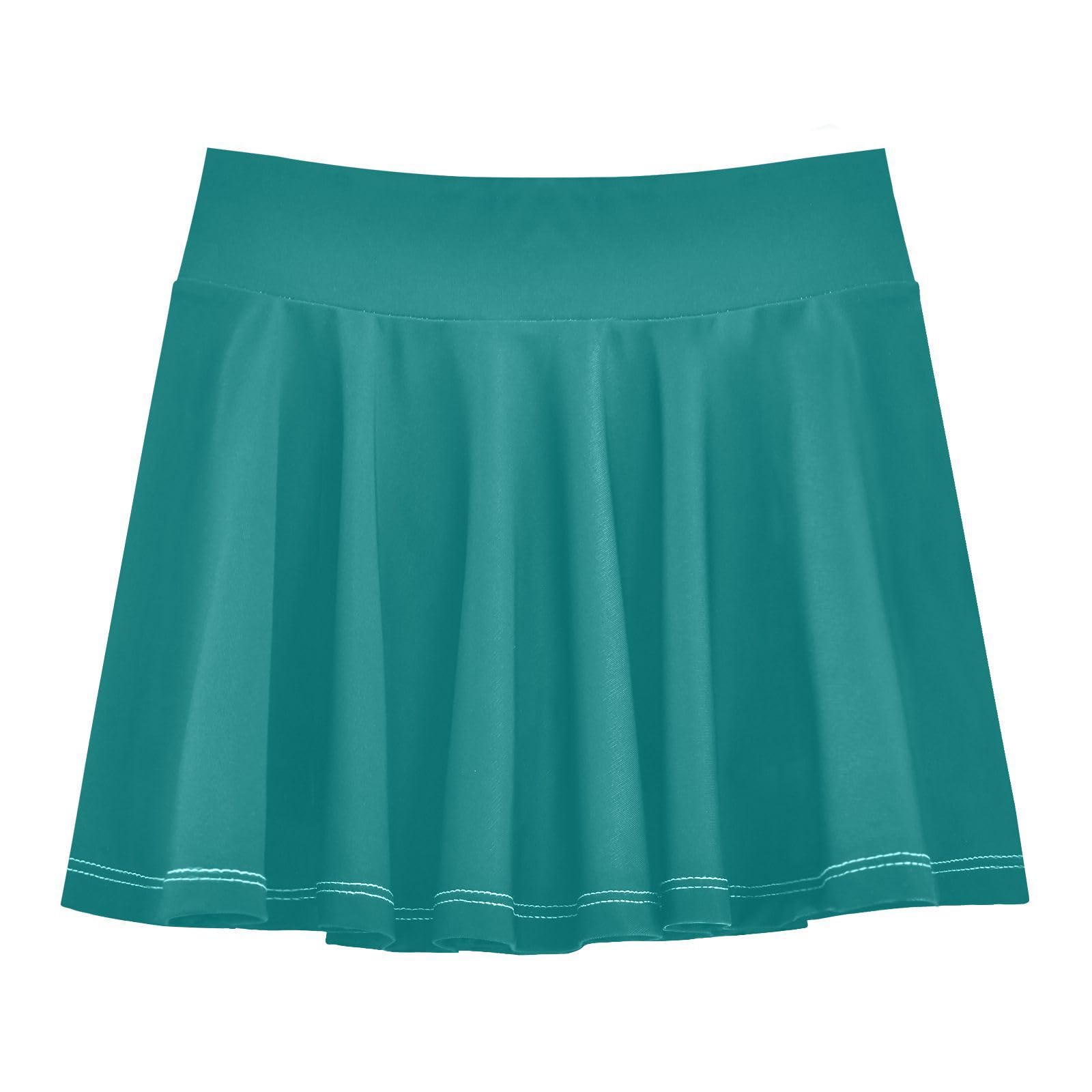 Teal Girls Skirts with Built in Shorts Flowy Pleated Skirt Kids with Pockets Little Girls Golf Skirt