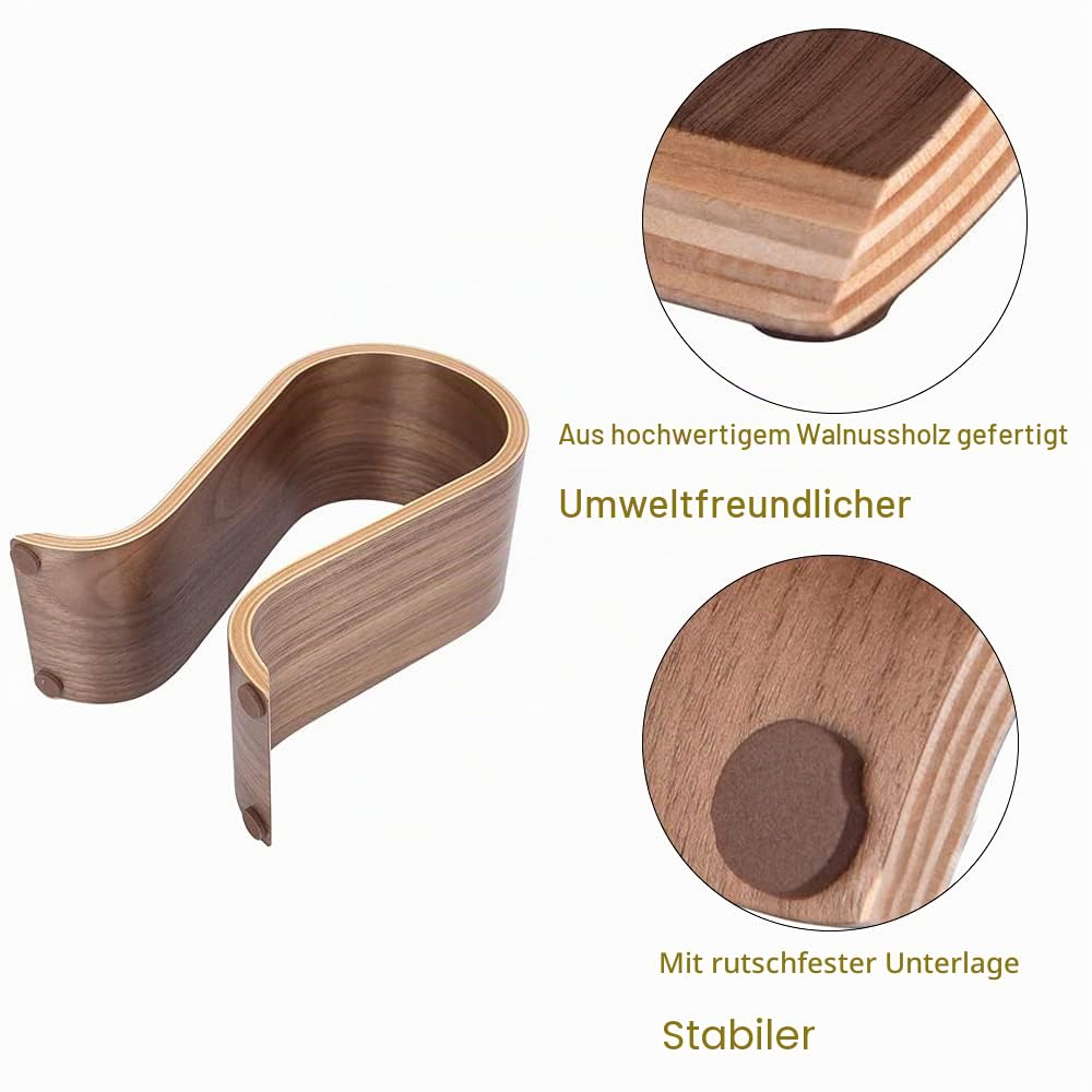 Kopfhörerhalter Holz, Kopfhörer Ständer, Kopfhörer Halter, U Form, Walnussholz, Universal, Umweltfreundlich, Dauerhaft, rutschfest, für Zuhause, Büro, Studie (Braun)