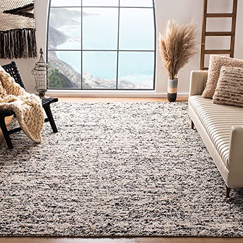 SAFAVIEH Area Rug 8x10 - Natura Collection - Large - Beige & Grey, Handmade Wool, Ideal for Living Room, Bedroom, Dining Space (NAT263F)
