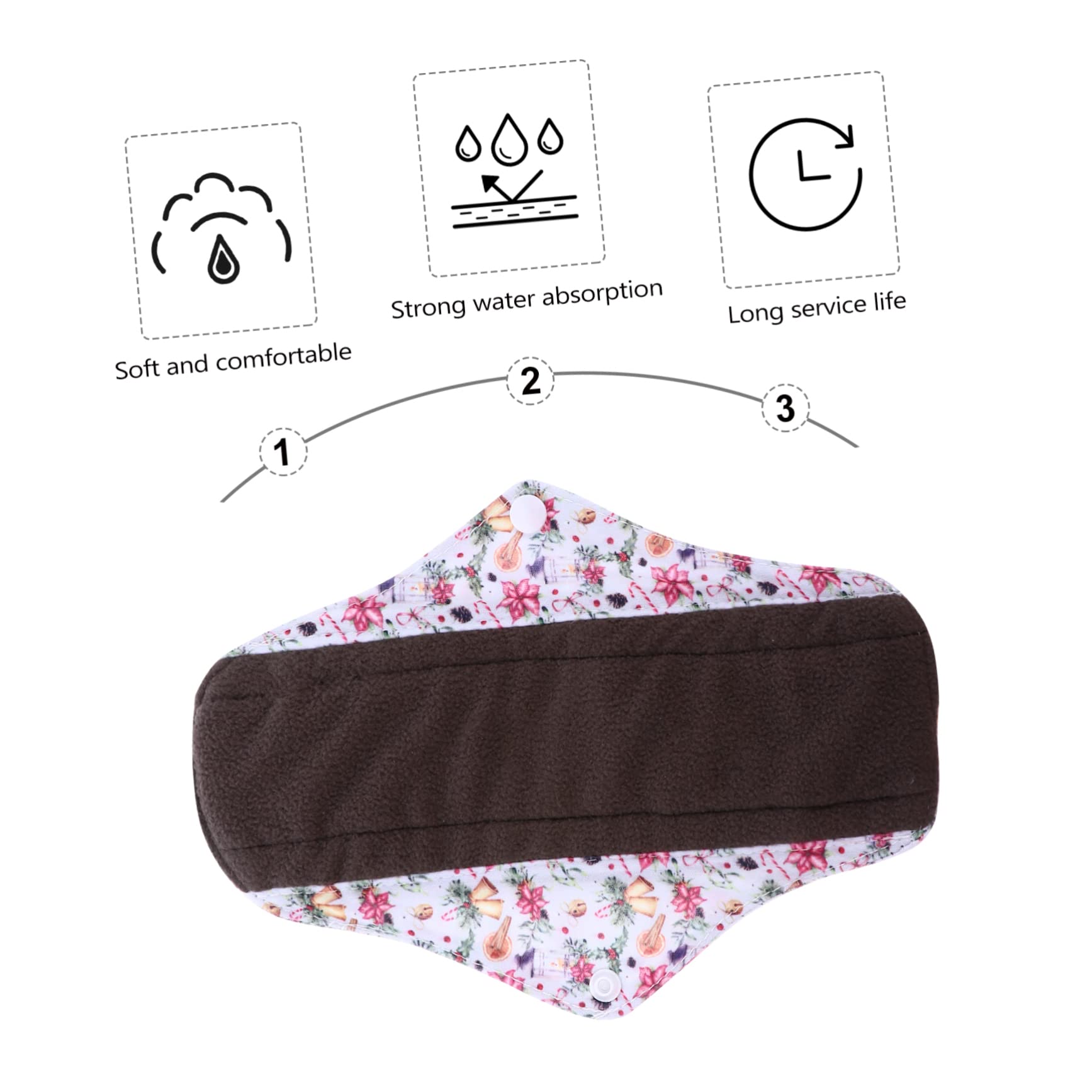 Compresa Sanitaria Lavable Reutilizable M de Algodón Orgánico 6piezas